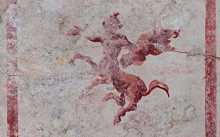 Paintings on the walls of the chamber included this centaur CREDIT PARCO ARCHEOLOGICO DEL COLOSSEO