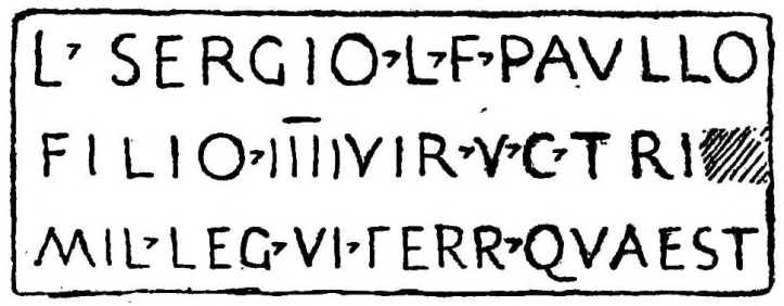 Sergius Paulus Younger Inscription