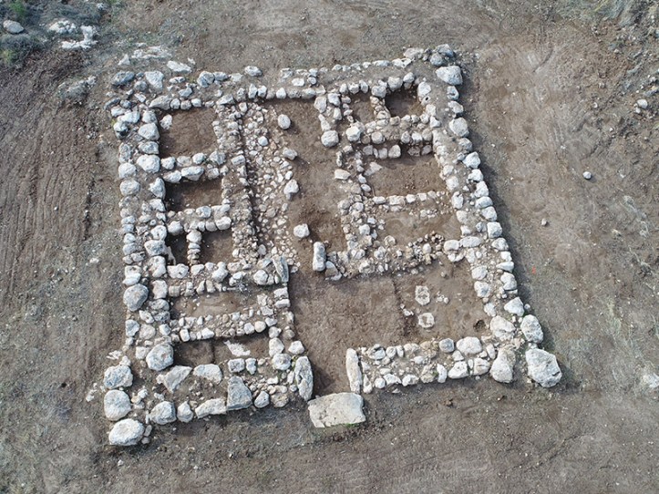 Aerial photo of the Canaanite fortress.